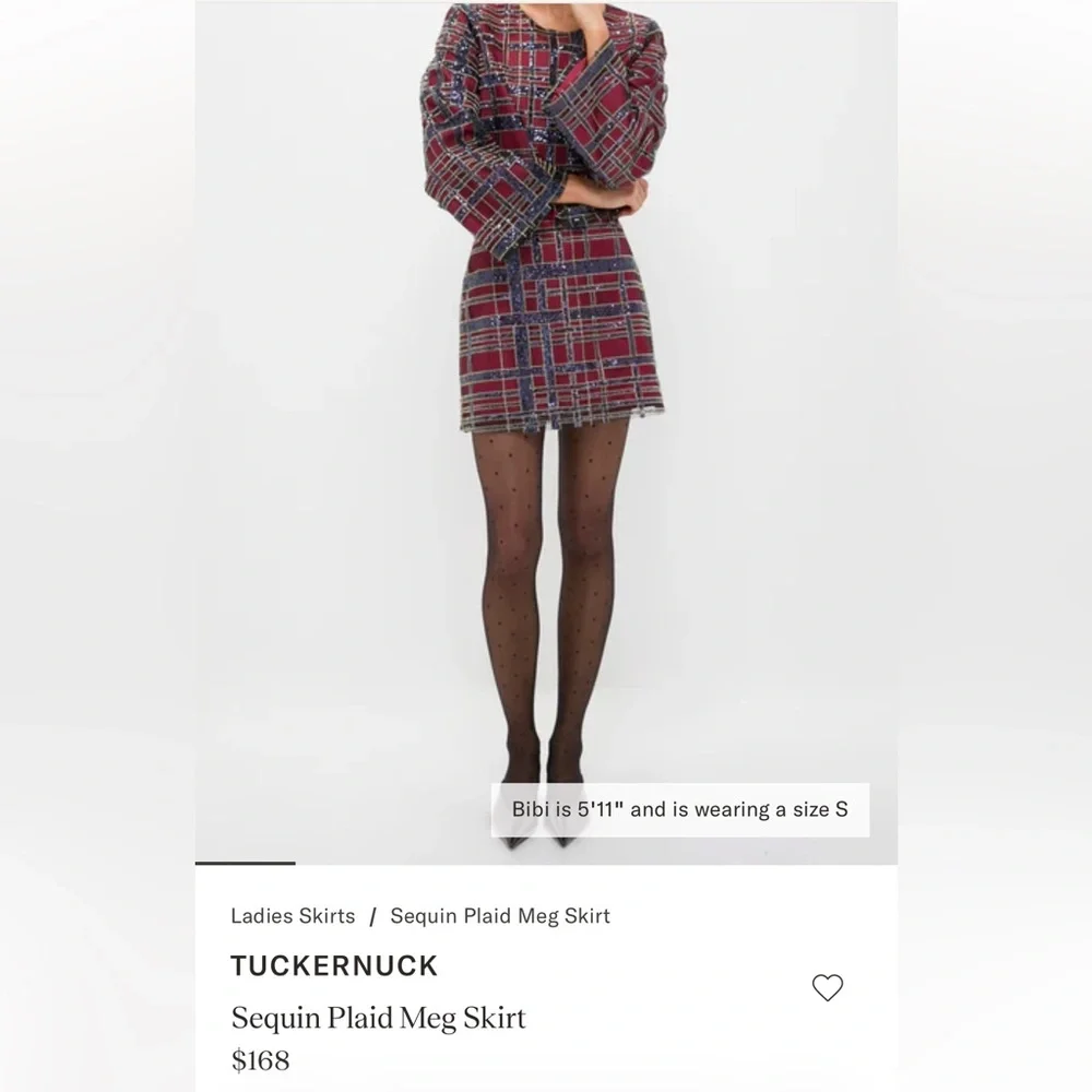 TUCKERNUCK Sequin Plaid Maxine Top + Sequin Plaid Meg Skirt SET small/medium